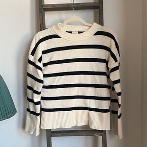 a new day Cream and Black Striped Sweater
